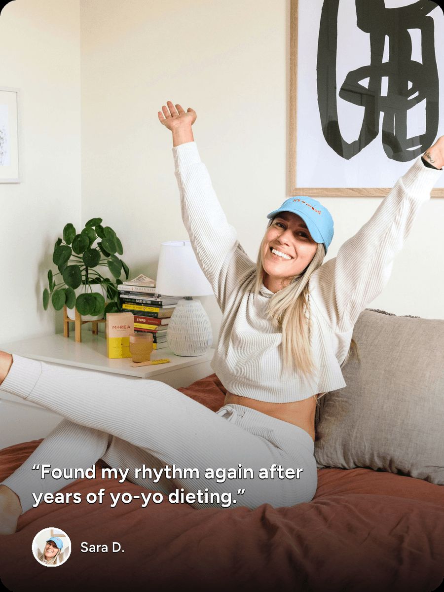 Patient testimonial from Sara D.: “Found my rhythm again after years of yo-yo dieting.”